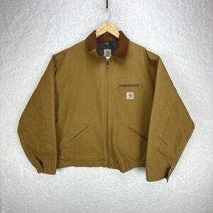 Carhartt Detroit Jacket Blanket Lined Mens 2XL Tall 52 J01 BRN Brown EUC
